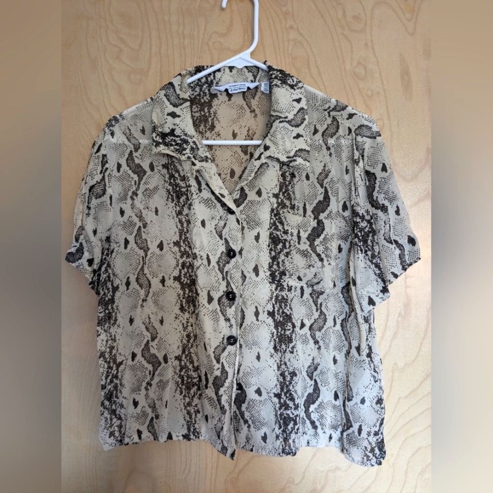 & Other Stories Sheer Animal Print Blouse